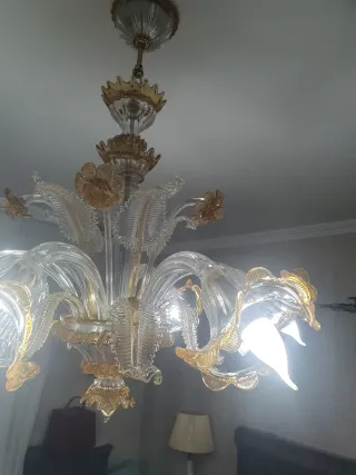 Lámpara de cristal de Murano antigua