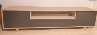 Mueble TV madera y gris