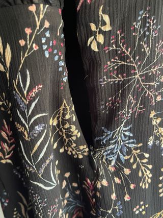 Vestido gasa estampado floral negro