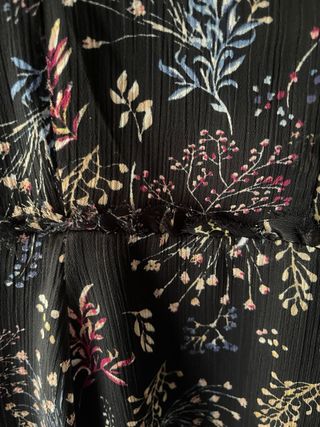 Vestido gasa estampado floral negro