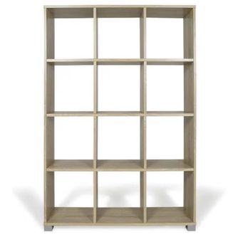 Estantería separadora 12 huecos color miel.