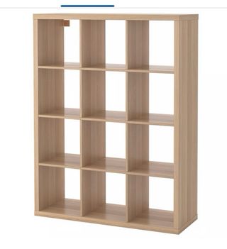 Estantería separadora 12 huecos color miel.