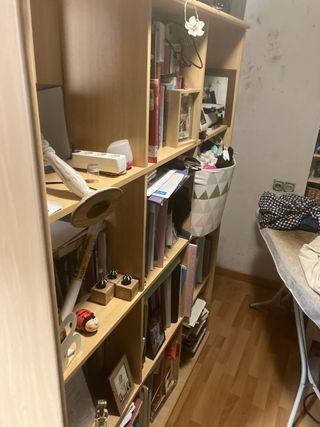 Estantería separadora 12 huecos color miel.