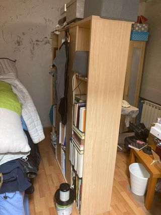 Estantería separadora 12 huecos color miel.