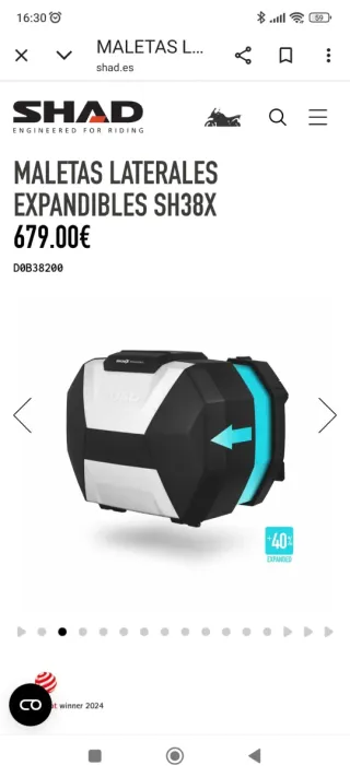 Maletas Moto Expansibles Shad SH38X