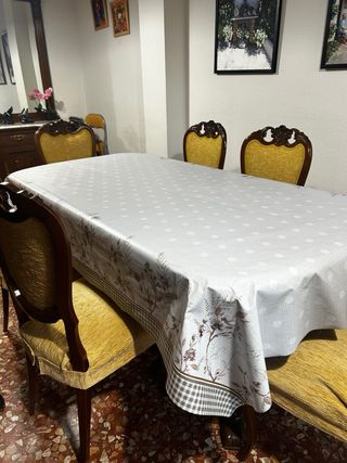 Mesa extensible madera y 6 sillas