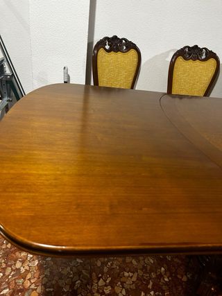 Mesa extensible madera y 6 sillas