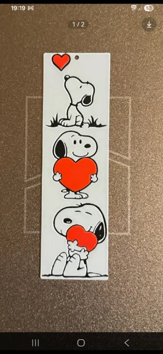 Segnalibro Snoopy San Valentino 3D