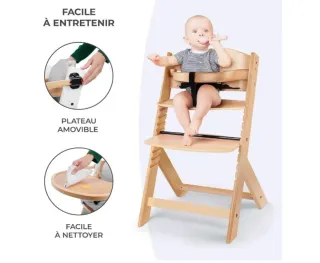 Kinderkraft Trona Bebé de Madera ENOCK, con Cojine