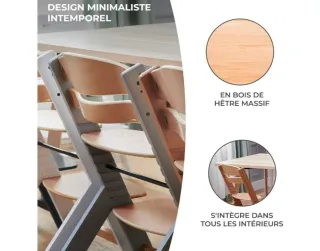 Kinderkraft Trona Bebé de Madera ENOCK, con Cojine