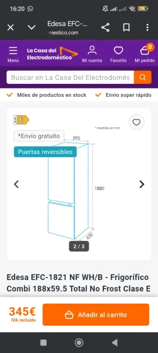 Nevera Edesa Blanca Combi