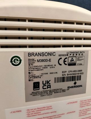 Baño ultrasónico Branson M3800