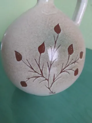 Jarrón portavelas pequeño de cerámica decorado