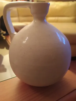 Jarrón portavelas pequeño de cerámica decorado