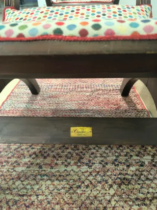 Juego de 2 sillas decorativas de madera con alfomb