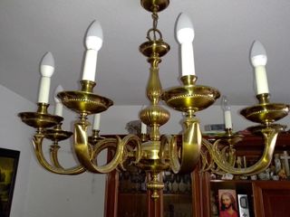 Lámpara de araña de bronce estilo clásico