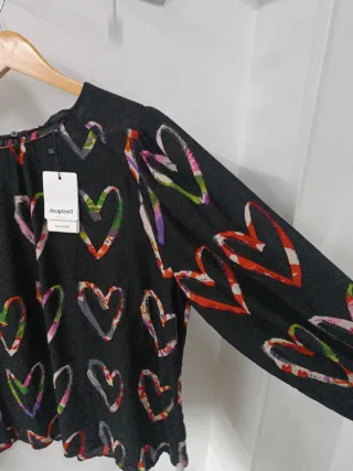 Blusa Desigual Corazones Multicolor