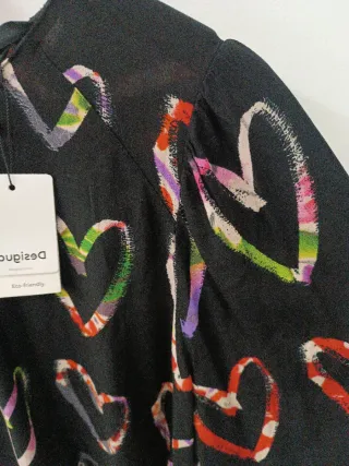 Blusa Desigual Corazones Multicolor