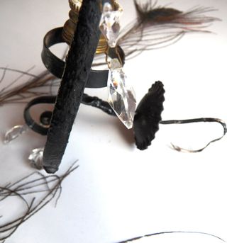 Aplique Pared Vintage Cristal Naranja Hierro