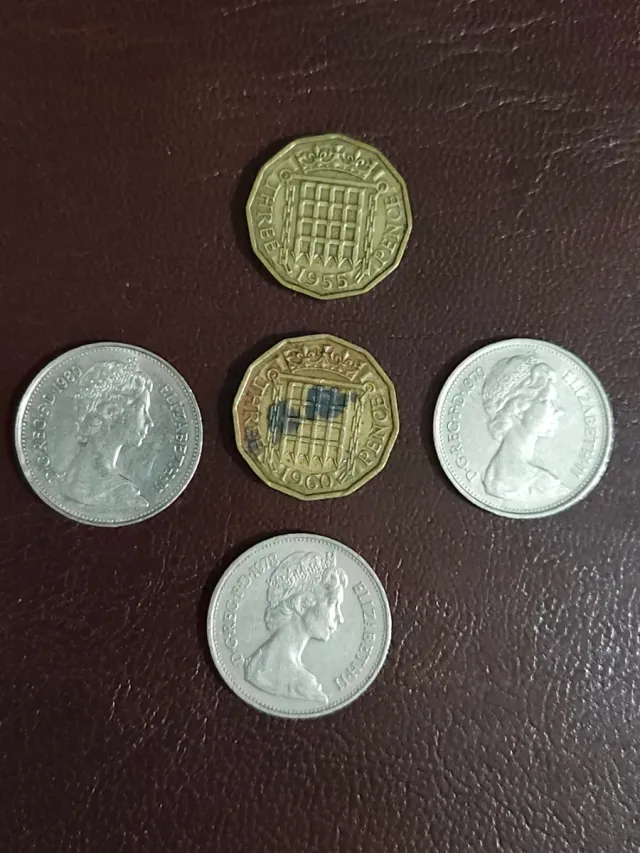 Lote 5 monedas 5 New Pence