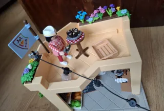 Pizzería Playmobil con horno y figuras