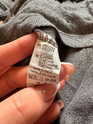 Maglia argento glitterato.Made in Italy.Taglia M