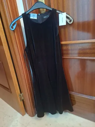 Vestido Negro Terciopelo Talla XS