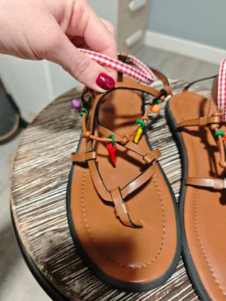 Sandalias Zara Virales Marrones Multicolor