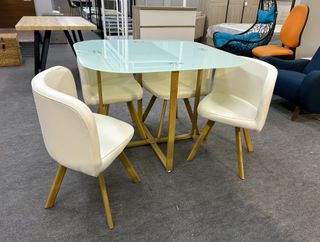 Mesa comedor cristal 4 sillas ¡PAGO A LA ENTREGA!