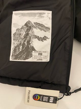 Pull&Bear Abrigo Negro Acolchado NUEVO S