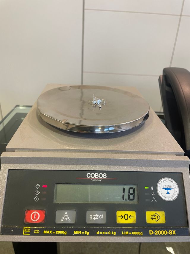 Pendientes Oro Blanco 18K Topacio Azul