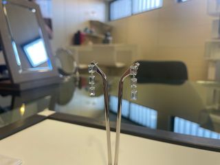 Pendientes Oro Blanco 18K Topacio Azul