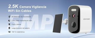 CiKiKWXO 2K Exterior solar sin cables PIR batería