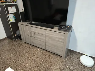 Mueble TV madera y gris