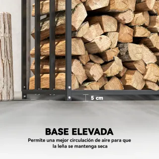 Leñero Exterior Metálico Negro