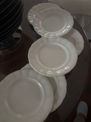 6 Platos Llanos La Cartuja de Sevilla Blancos