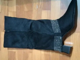 Botas tacón ancho negras talla 41