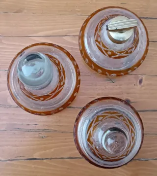 Juego tocador cristal antiguo