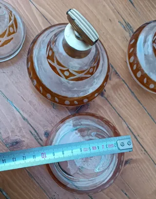 Juego tocador cristal antiguo