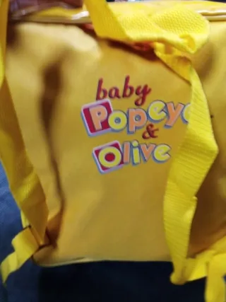 Mochila amarilla infantil con dibujos de popeye