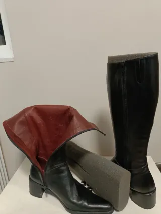 Botas de piel auténtica negras