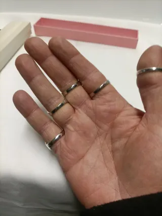 5 Anillos Acero y Cristal Strass Nuevos