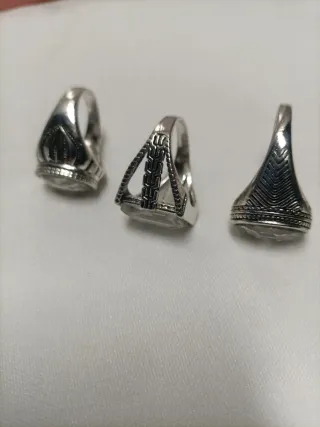 5 Anillos Acero y Cristal Strass Nuevos
