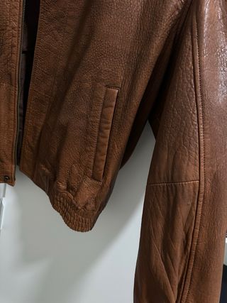 Cazadora Piel Zara Marrón