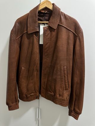 Cazadora Piel Zara Marrón