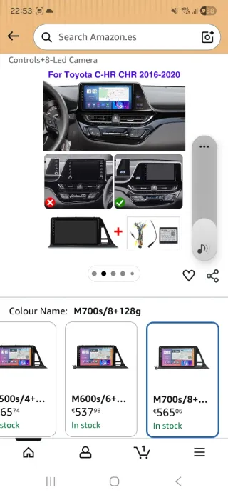 Pantalla Táctil Coche Toyota CHR Carplay nuevo