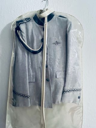 Traje Comunión Niño Gris y Azul