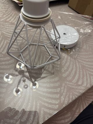 Lámpara de techo jaula geométrica blanca