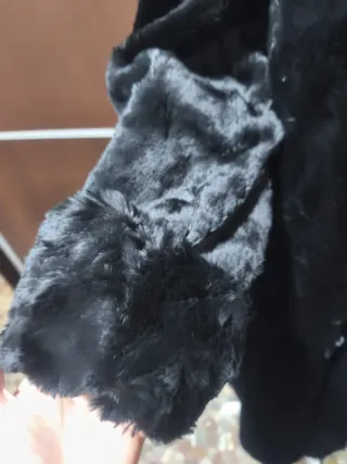 Abrigo Piel Vintage Mujer Talla L Negro