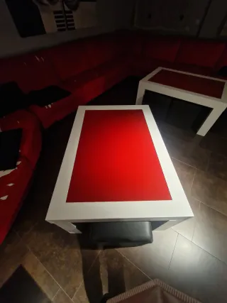 2 Mesas Extensibles Madera y Cristal